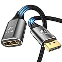 DGHUMEN 8K DisplayPort Extension Cable 3Feet, DisplayPort 1.4 Male to Female Extension Cable, Braided DP to DP Extended Cord, Supports