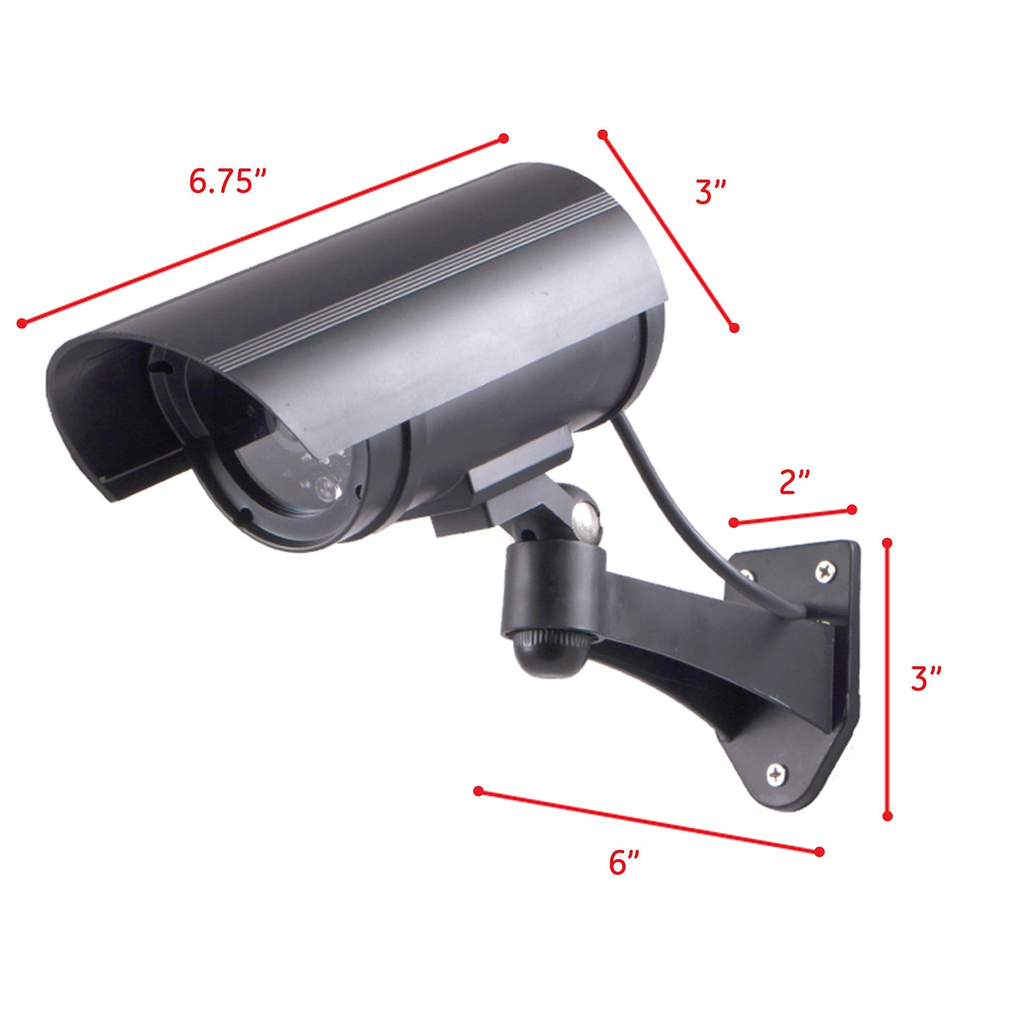 GE Power Gear GE Decoy Security Bullet Camera with Flashing Red Light, Blinking LED, Fake Surveillance, Realistic Looking Recording Lens