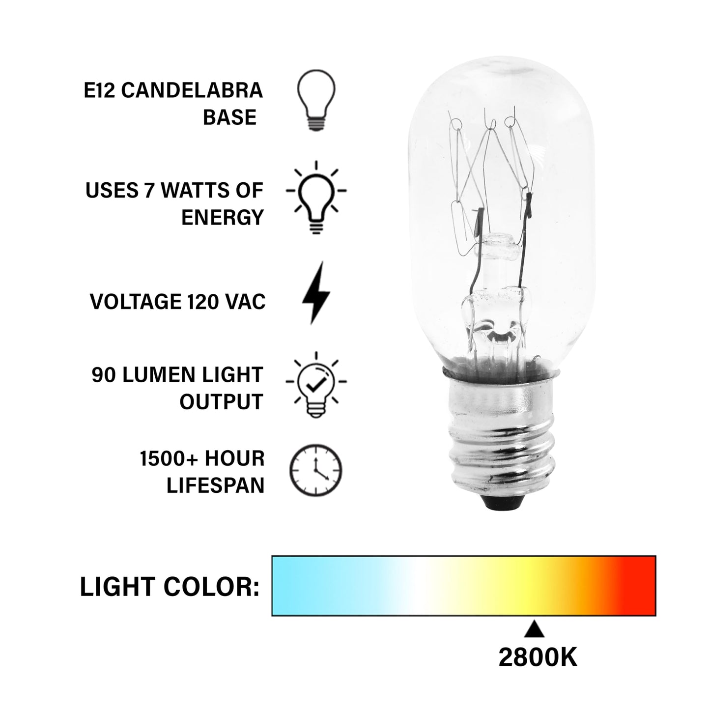 Mandala Crafts 120v 7w Night Light Bulbs Dimmable Himalayan Salt Lamp Bulbs - 12 C7 Bulbs E12 Small Bulbs for Christmas Village Light Bulbs Inflatable