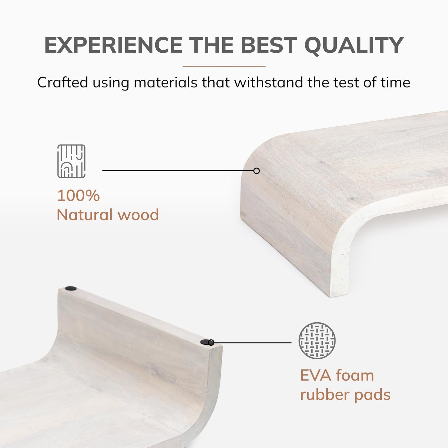 Anji Mountain Wood Monitor Stand Riser Desk Desktop Organizer Table for Home, Office Workspace, Laptop Riser, Ergonomic Design Stand for Gaming Setup