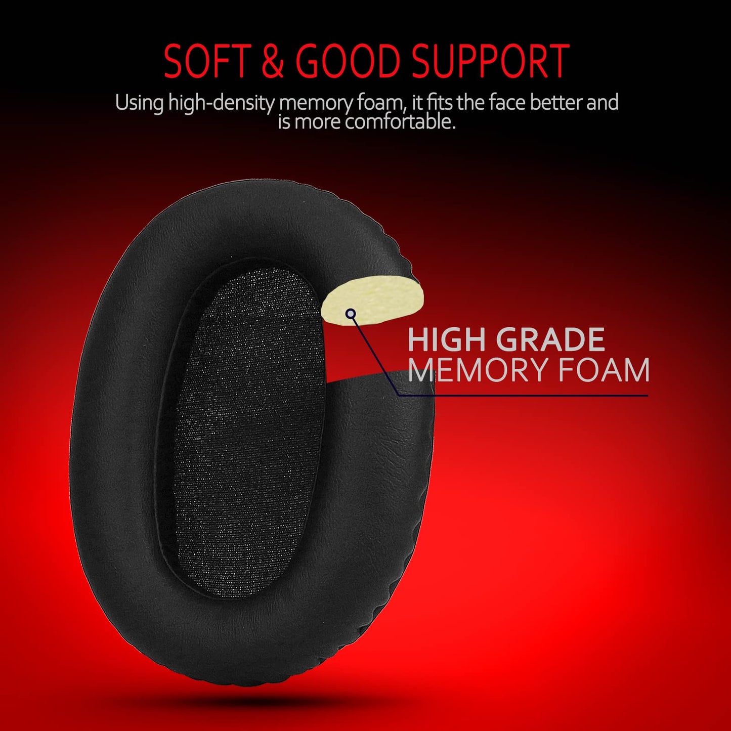 Krone Kalpasmos Sony Headphones Ear Pad Replacement, Protein Leather Over Ear Cushions for Sony WH-CH700N, Compatible with Sony WH-CH710N, Soft