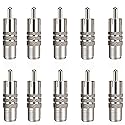 Aniann 10 Pack F Type Female to RCA Male Coaxial Cable Adapter, Straight Coupler Adapter Connector for Video Audio (Nickel Plated)