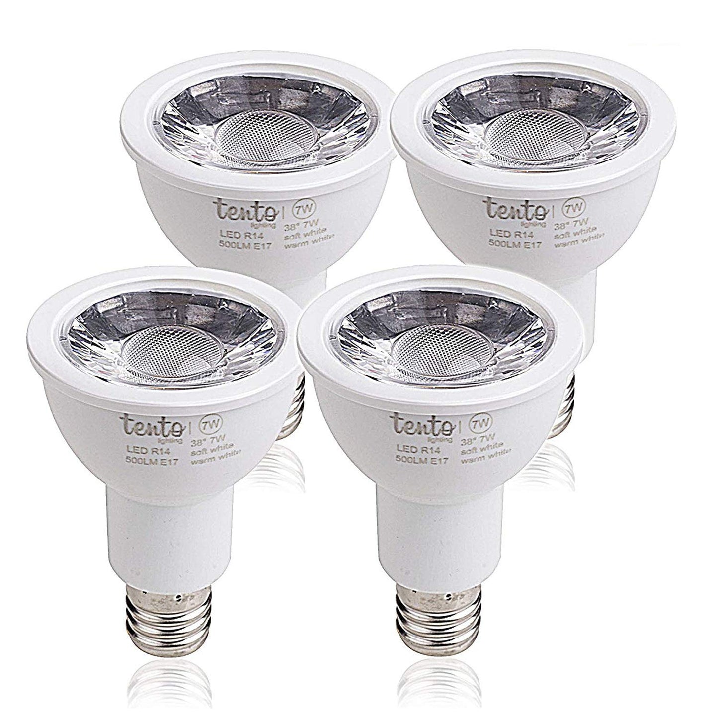 E17 R14 LED Reflectors White Light 6000k Intermediate Base LED Bulb tento Lighting 4 Pack