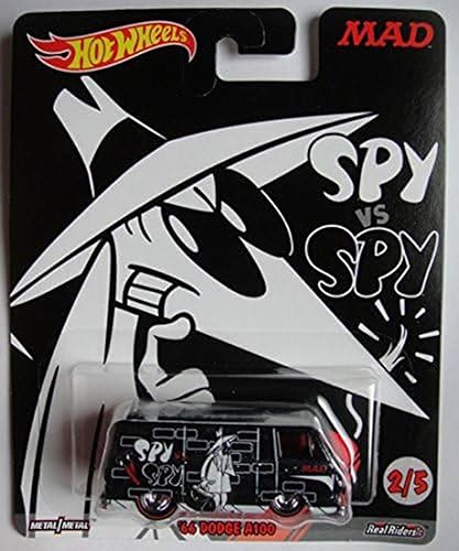 Hot Wheels POP Culture White SPY VS Black SPY, Black '66 Dodge A100 2/5