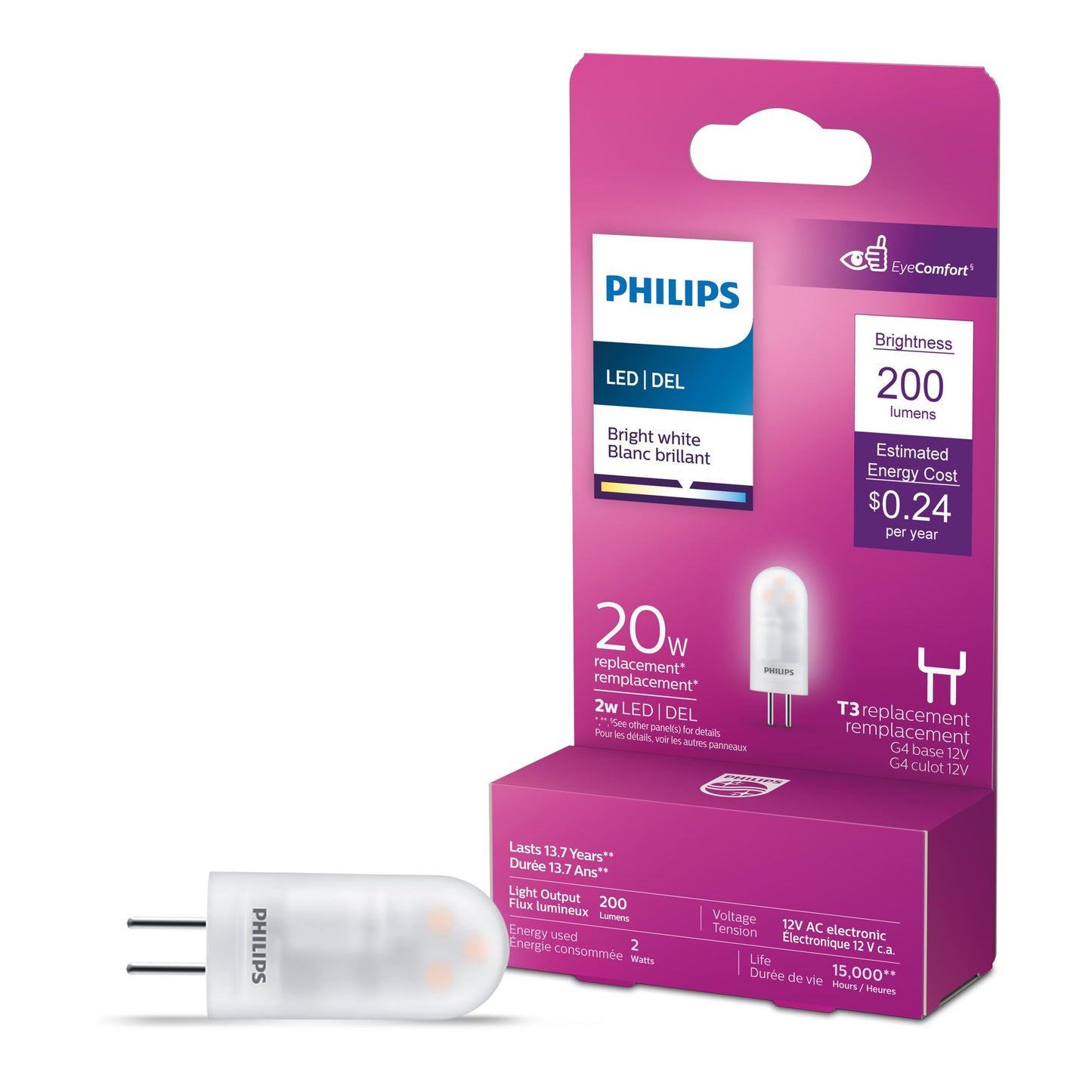 Philips 567198-2T3/G4/830/ND 12V 6/1PF LED Bi Pin Halogen Replacements