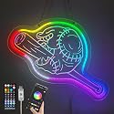 GYZLK Baseball Neon Sign 17.8×10.5 Inch Baseball Night Light for Kids with Remote Control Dimmable LED Lamp as Room and Bedroom Decoration Gift