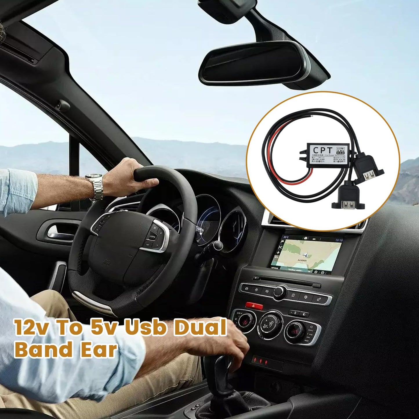 BaYiToo 12V 24V to 5V Dual USB Charging Cable, USB Female DC Converter Adapter Buck Module, Direct Current Converter for Dash Camera Car DVR GPS…