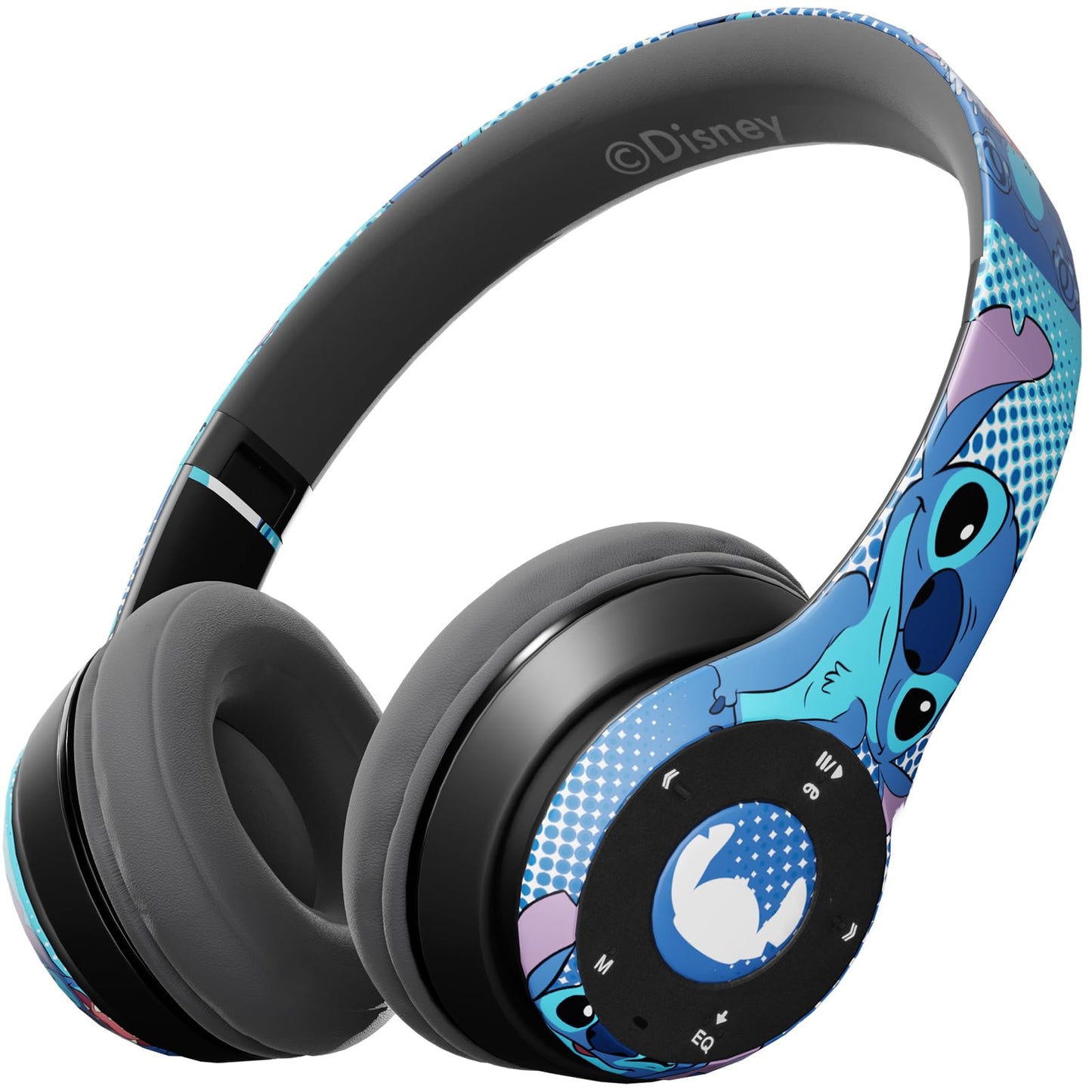 iJoy Disney Lilo & Stitch Expressions Bluetooth Over-Ear Headphones, Wireless Foldable Headset with Built-in Microphone - Stitch Expressions Design…