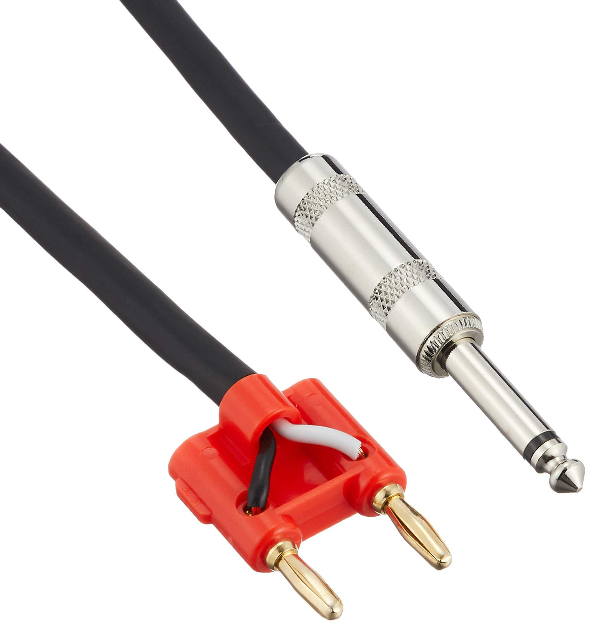 Hosa SKJ-603BN Speaker Cable, Hosa 1/4 in TS to Dual Banana, 3 ft