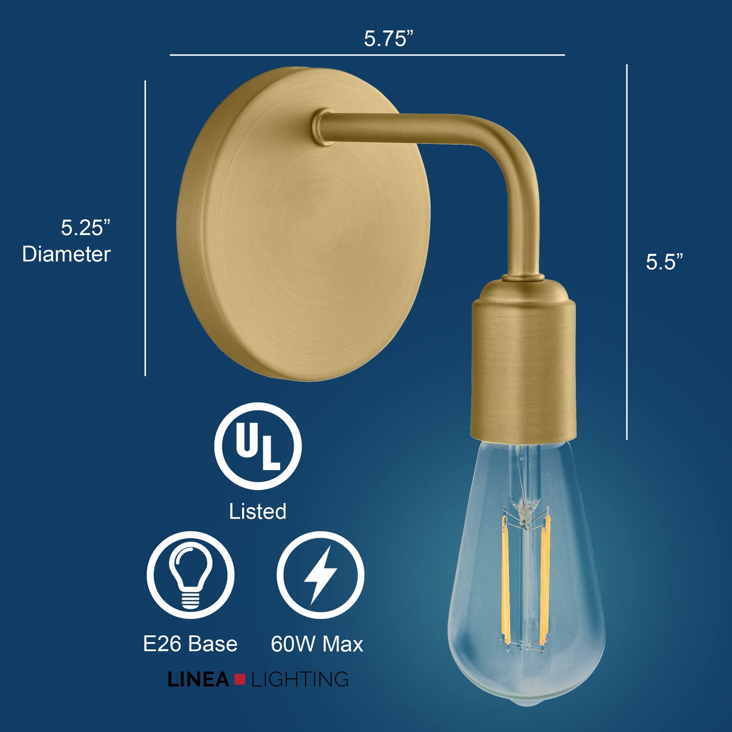 Linea di Liara Trasso Gold Wall Sconce Wall Lighting Fixture Modern Bathroom Vanity Sconce Bedroom Wall Sconce Hallway Wall Light, LED Bulb Included