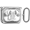 Geiomoo Soft TPU Case for Nothing Ear (a), Protective Cover with Carabiner (Clear)
