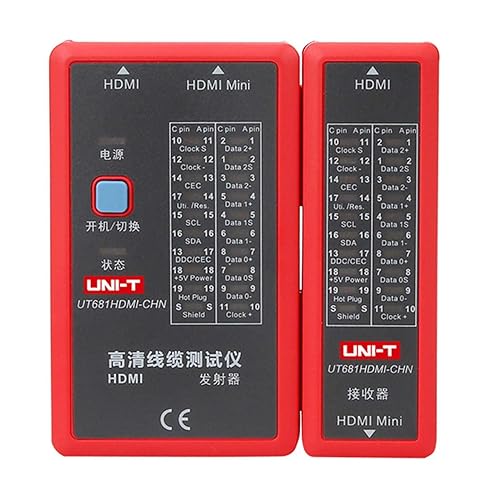Handheld UT681 HDMI Cable Tester, Portable High Definition Cable Tester with Fast Line Collocation for HDMI and Mini-HDMI Connections