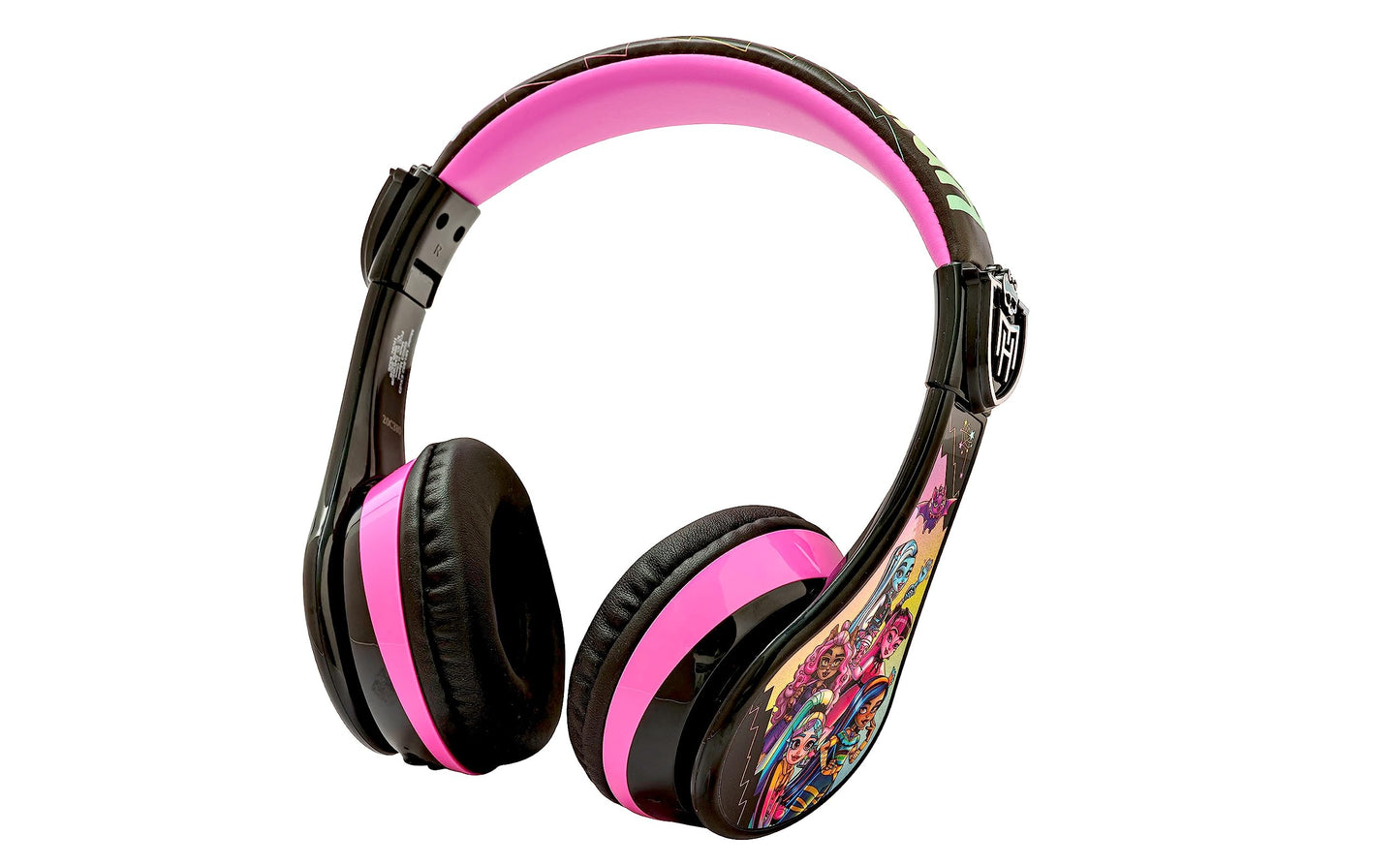 eKids Monster High Wireless Headphones with Microphone, Includes Aux Cord, Volume Reduced, Foldable for School, Home, or Travel