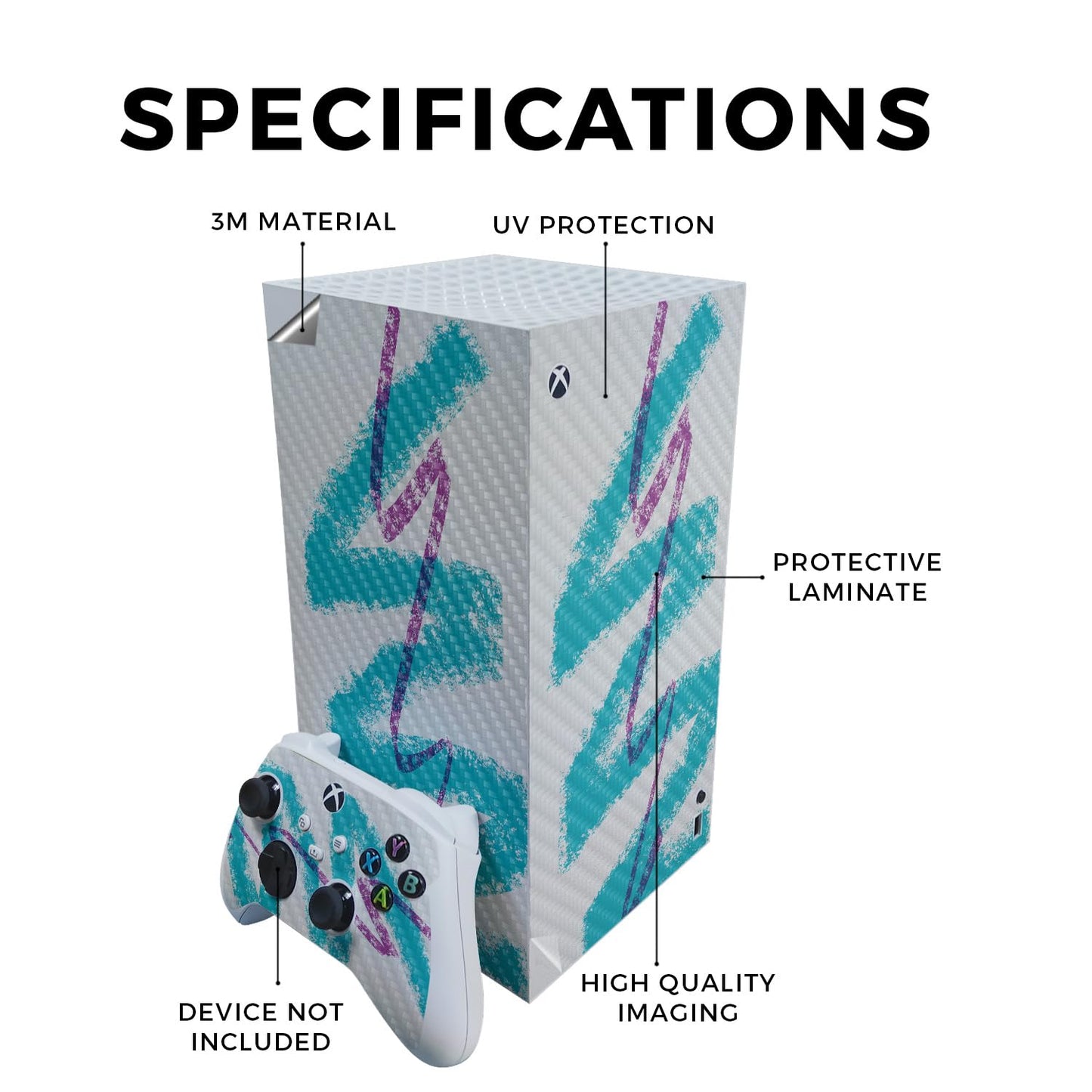 Carbon Fiber Gaming Skin Compatible with Microsoft Xbox Series X Digital Edition Bundle - Paper Cup - Premium 3M Vinyl Protective Wrap Decal Cover