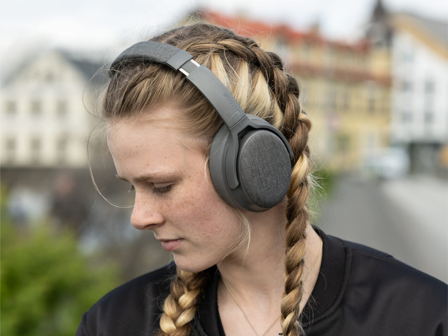 Made for Amazon, Active Noise Cancelling Bluetooth Headphones with Built-in Microphone | Grey