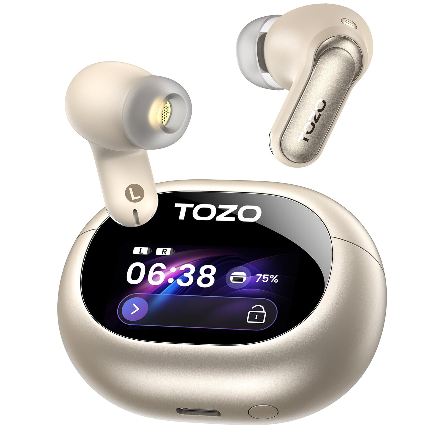 TOZO NC20 Pro Active Noise Cancelling Wireless Earbuds, Smart LCD Screen