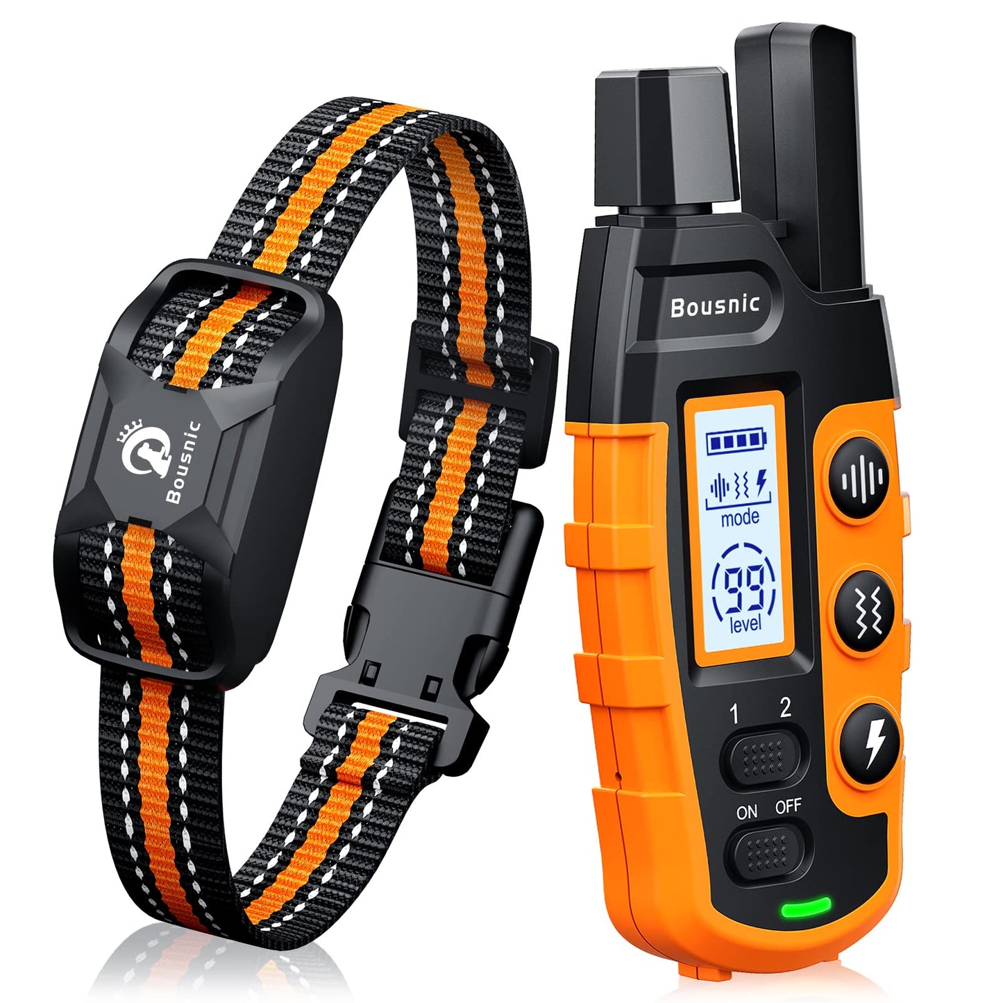 Bousnic Dog Shock Collar - 3300Ft Dog Training Collar with Remote for 5-120lbs Small Medium Large Dogs Rechargeable Waterproof e Collar with Beep