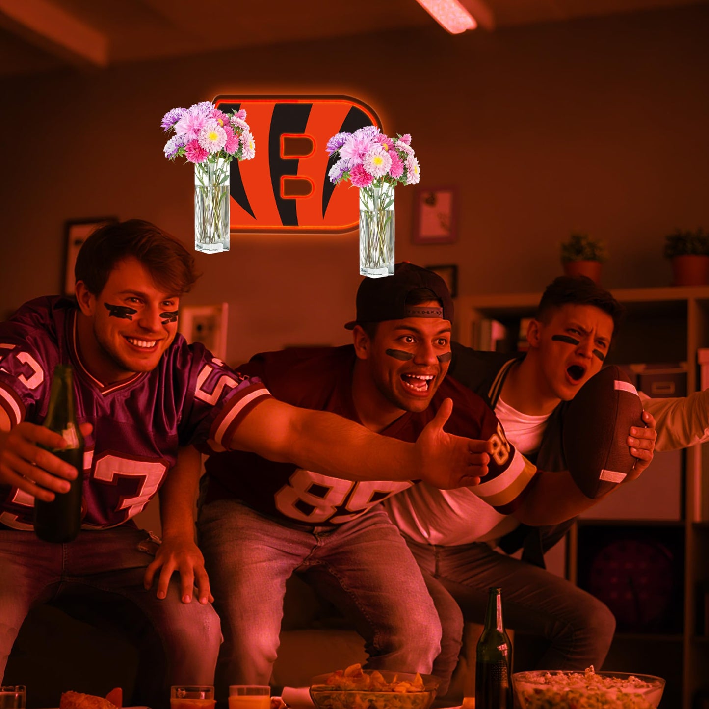 Football Team Neon Sign, Cool Dimmable Light Up Football Team Logo Hanging USB Powered for Wall Decor, Man Cave, Bedroom, Game Room Deco, Birthday