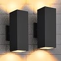 YOFOVI Outdoor Wall Lights, 2 Pack Waterproof Exterior Lighting Fixtures, Anti-Rust Outdside Light Fixture Black Aluminum Porch Lights for Garage