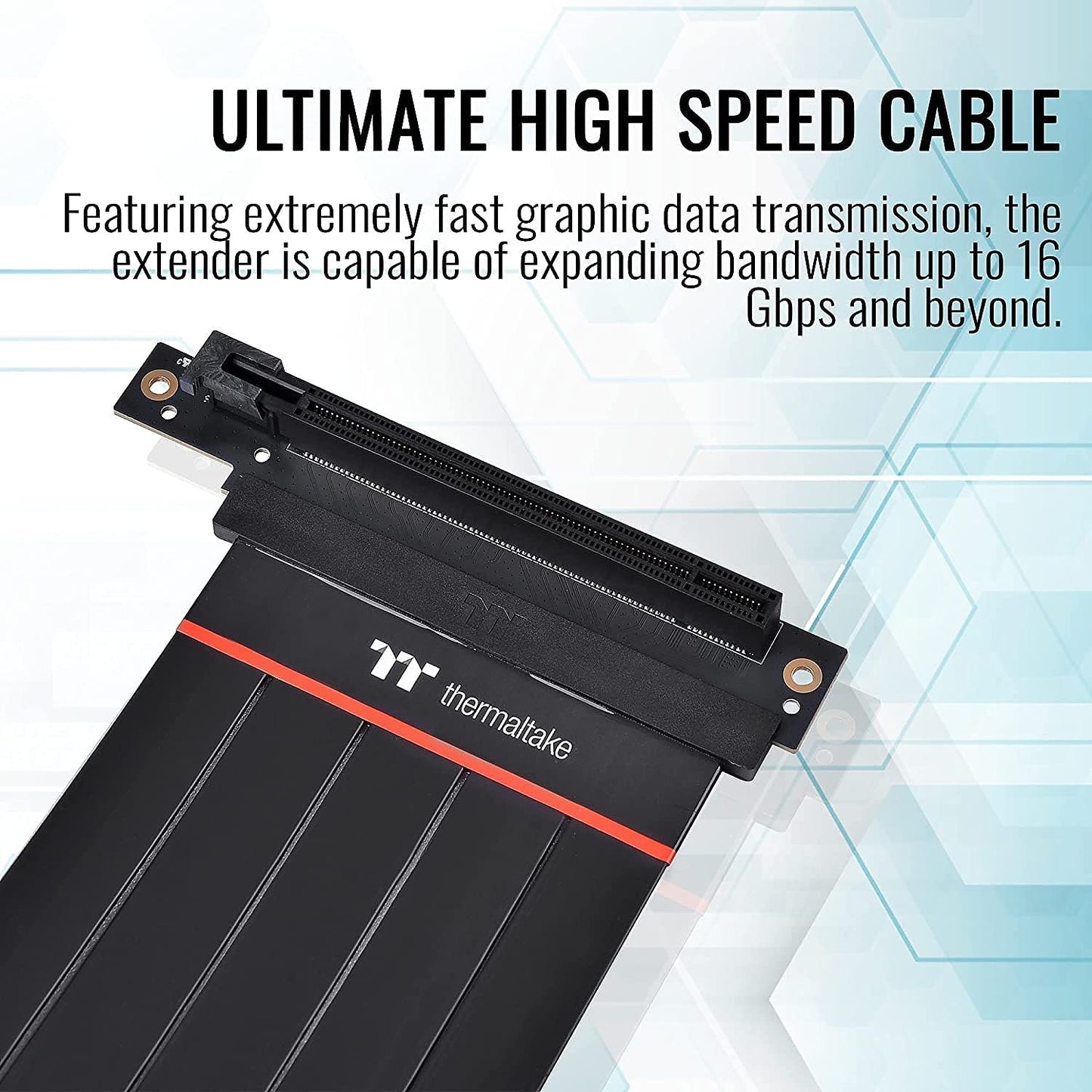 Thermaltake TT Premium PCI-E 4.0 High Speed Flexible Extender Riser Cable 300mm with 90 Degree Adapter AC-058-CO1OTN-C2 (ONLY Work Core P6 Case)