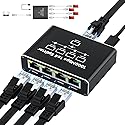 Ethernet Splitter 1 to 4, 1000Mbps High-Speed Internet Splitter, Gigabit RJ45 Port Router Switch, LAN-Splitter, Supporting Simultaneous Networking
