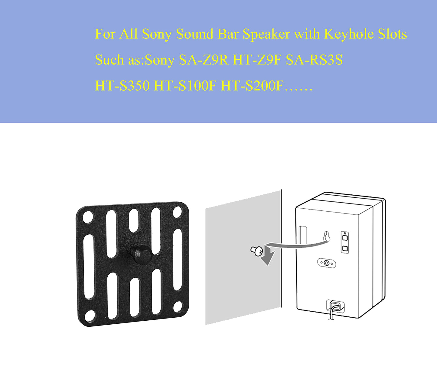 MONSIATUG Wall Mount Brackets Sound Bar Mounting for Yamaha SR-C20A YAS-207 YAS-209 YAS-108 YAS-109 ATS-1080 Soundbar, for Sony SA-Z9R SA-RS3S
