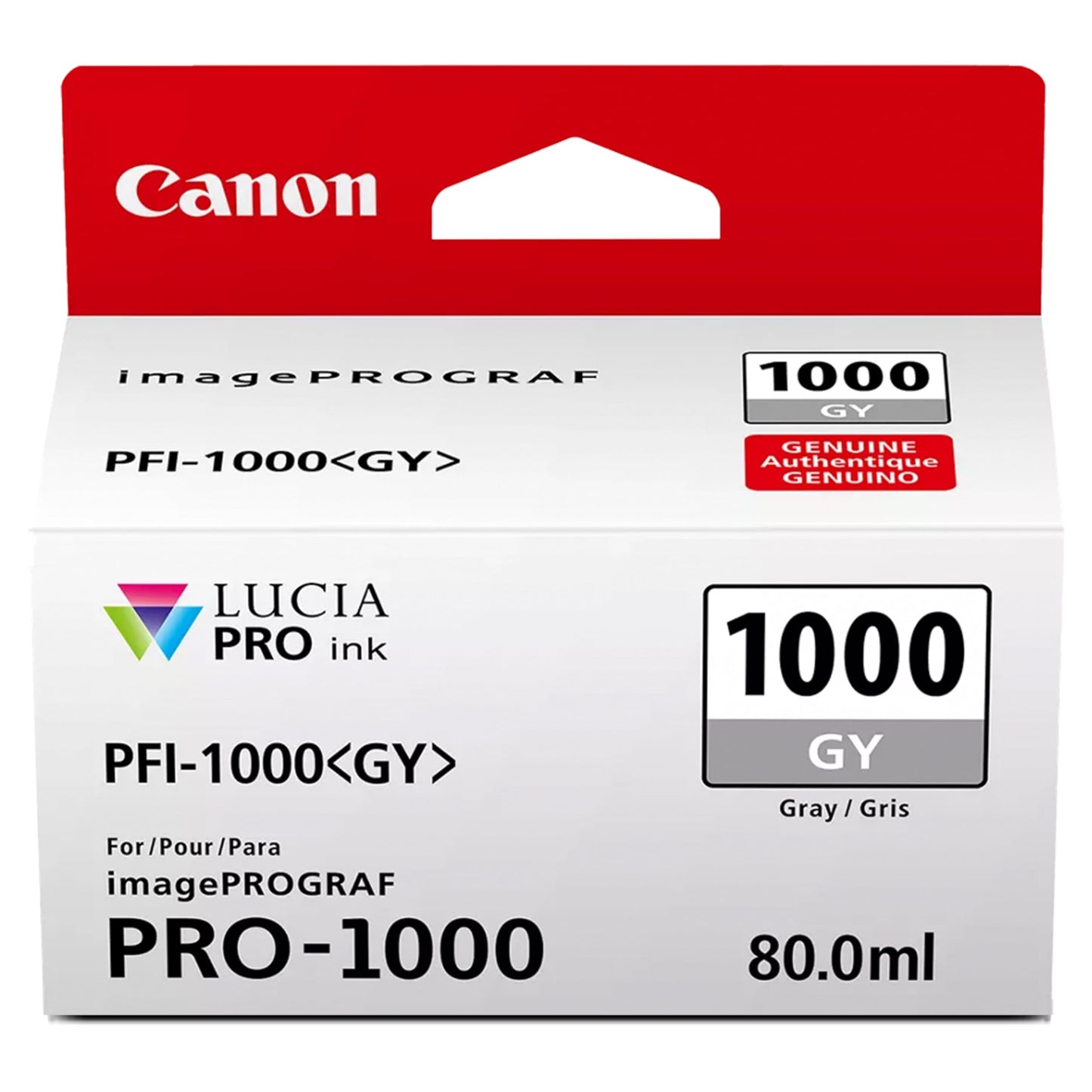 Canon PFI-1000 Genuine Gray Ink Tank, Compatible with ImagePROGRAF PRO-1000 Printers