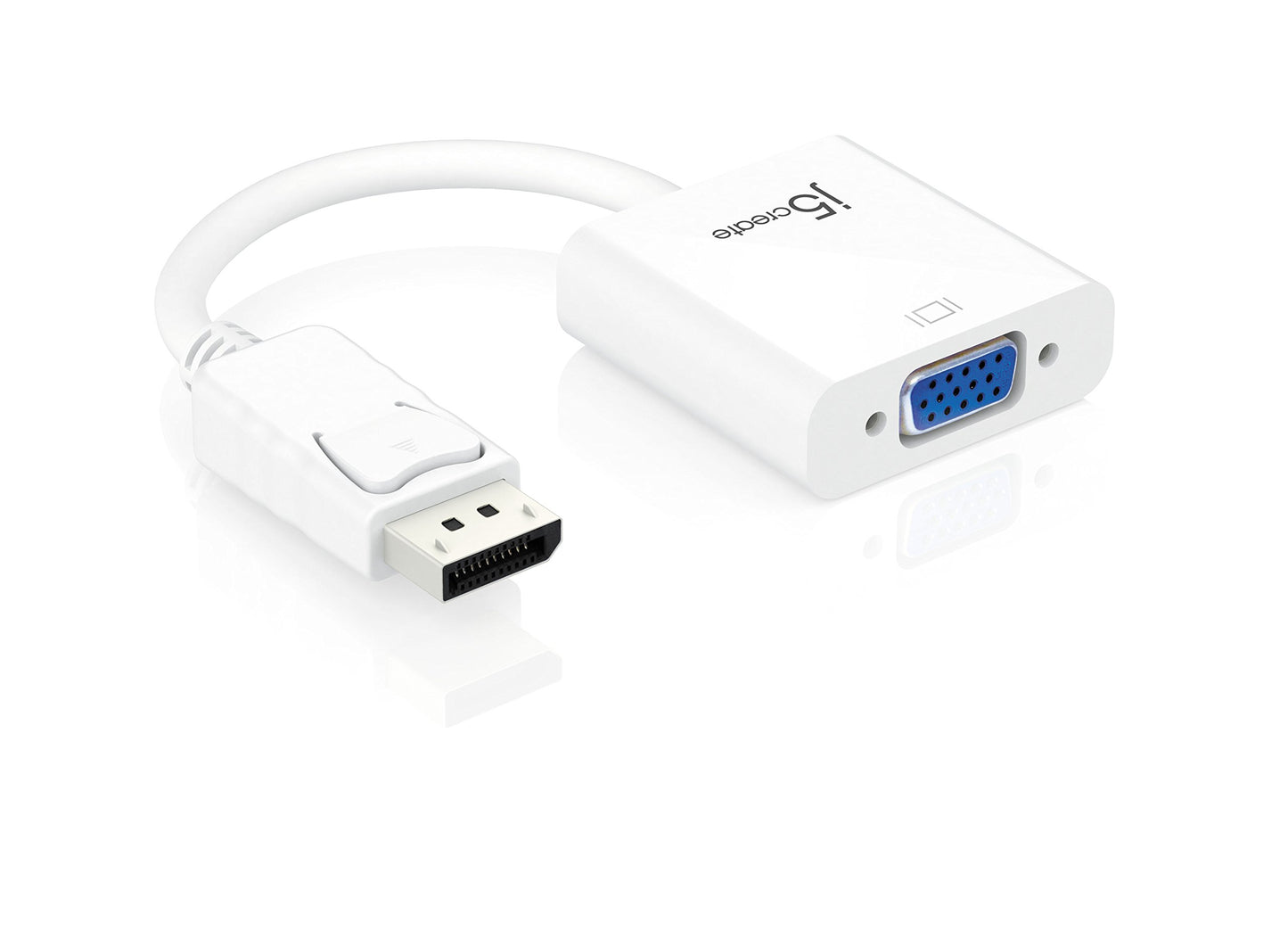 j5 create JDA114 DisplayPort to VGA Adapter - 3.54" DisplayPort/VGA Video Cable for Video Device, Projector, HDTV, iMac, MacBook, Monitor, Notebook