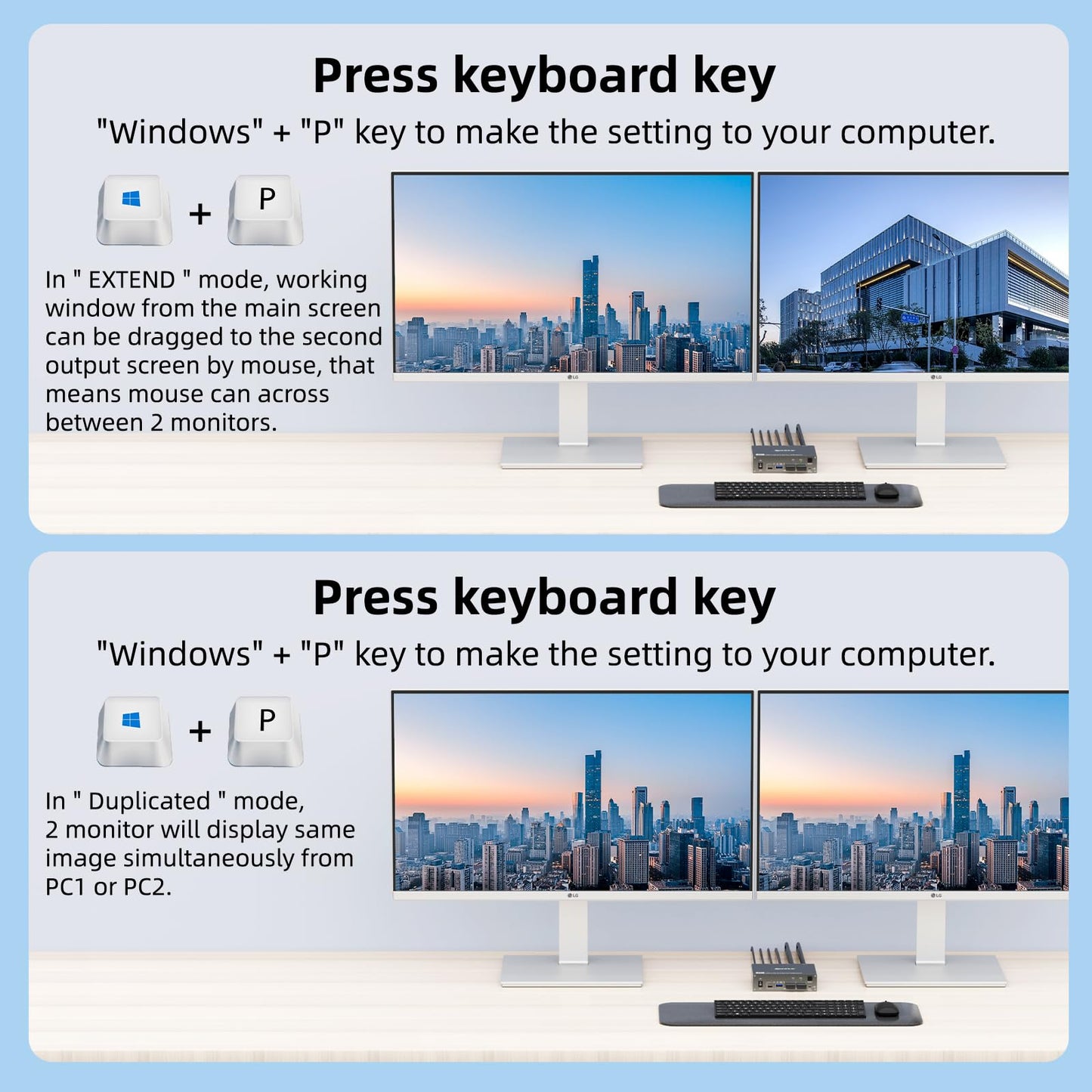 USB C KVM Switch 4K@60Hz, Reyoten 2 Monitors 2 Computers(1 PC & 1 Laptop) KVM, Share 2 Displays & 3 USB3.0 Devices with PD Power and Wired Remote