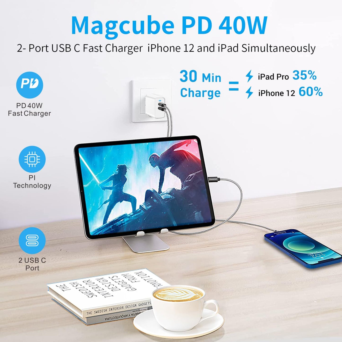 iPhone 17 16 15 Charger Fast Charging 40W USB C Charger Block Type C for iPhone 17 Pro Max/17 Pro/17/, 16 15 Pro Max/16 15 Pro/16 15,iPad Pro/Air