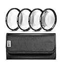Zeikos 52mm 4 piece high definition Close-Up filter (+1, +2, +4 and +10 Diopters), Metal Rim, Magnification Kit, with Deluxe Case and Miracle Fiber