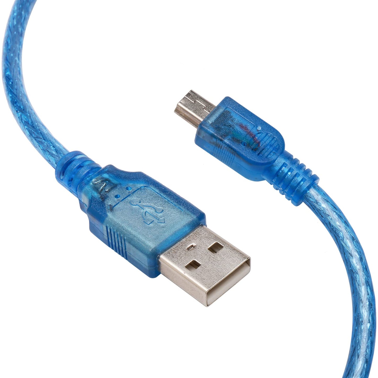 JIUWU Blue Short USB 2.0 A Male to Mini 5Pin B Male Data Charging Cable 30cm