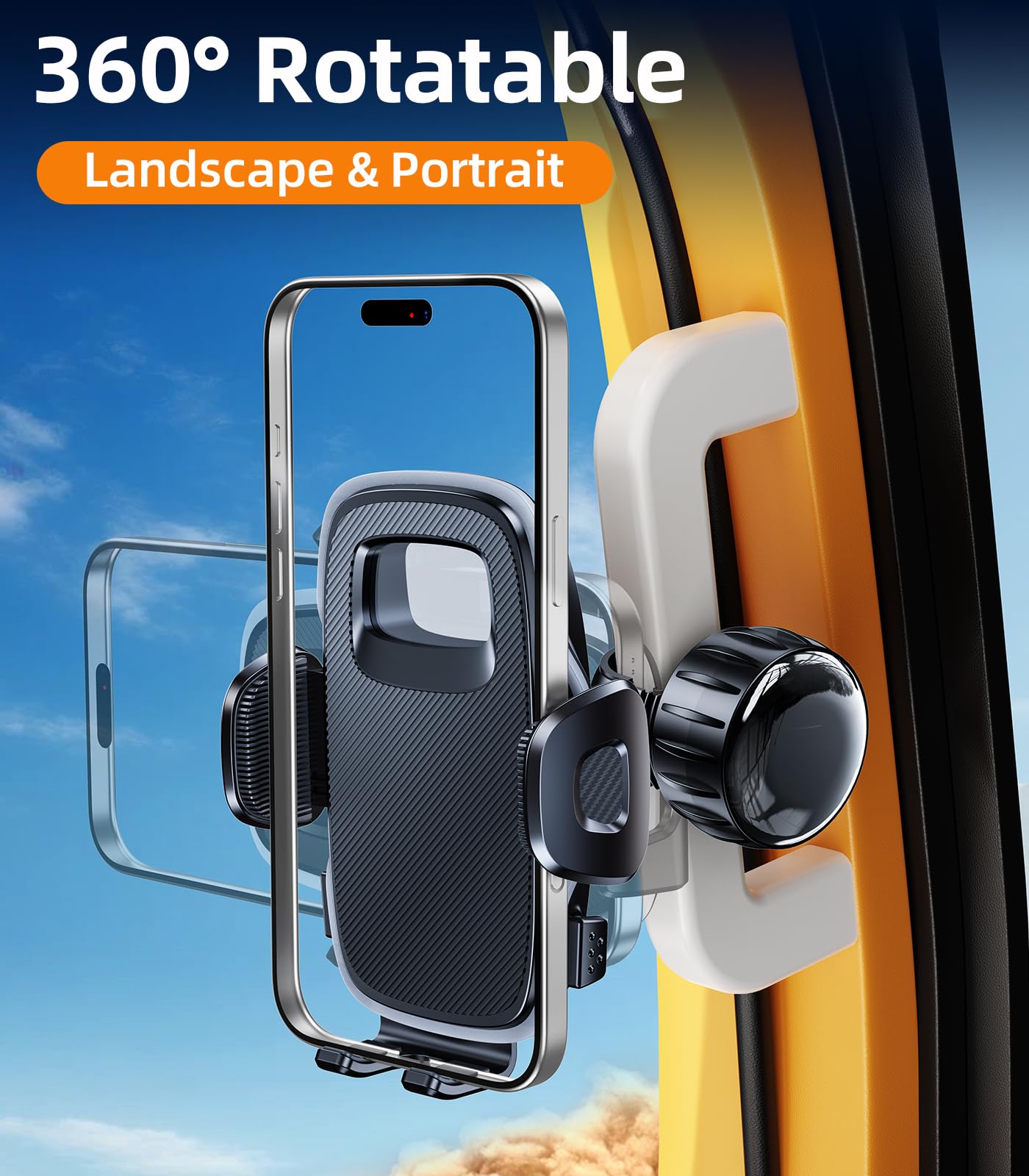 DICMKY A Pillar Grab Handle Phone Mount, Handle Bar Phone Holder for Semi Truck Drivers, Universal Cell Phone Clip Holders for Your Car, Pickup, SUV