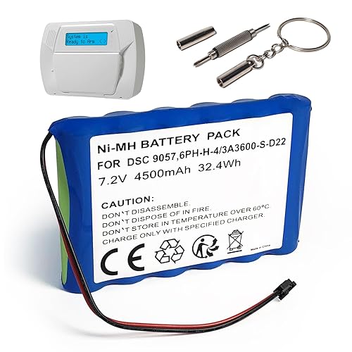 Qoutmcuy Replacement Battery with Tool for ADT DSC IMPASSA Security System - Compatible with 9057, SCW9055, SCW9057, BH7236-SS, 17000145, 17000152
