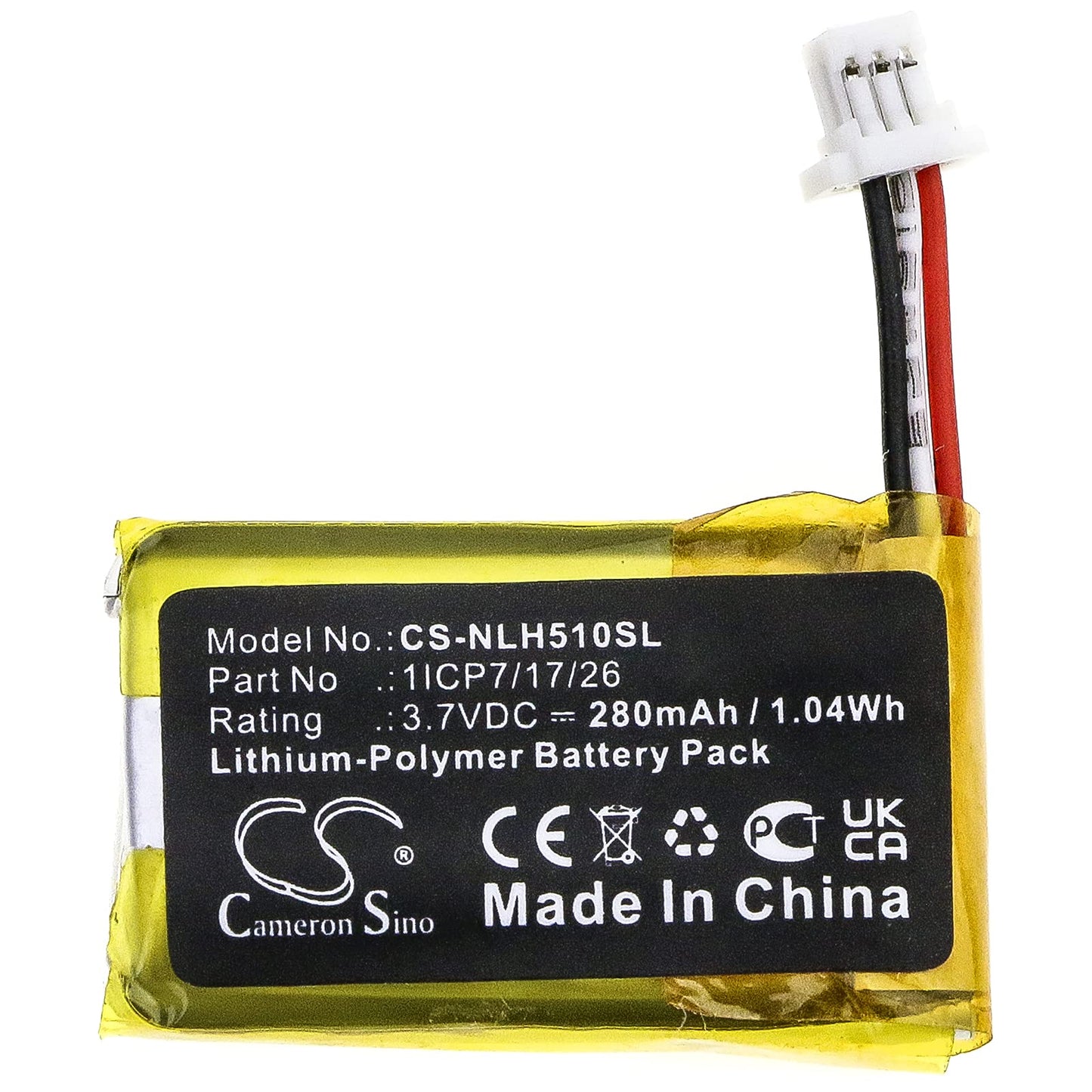 1ICP7/17/26 Battery Replacement for Nest C1241290 Hello NC5100US Vido Doorbell Wired (280mAh/3.7V), 1ICP7/17/26 Battery