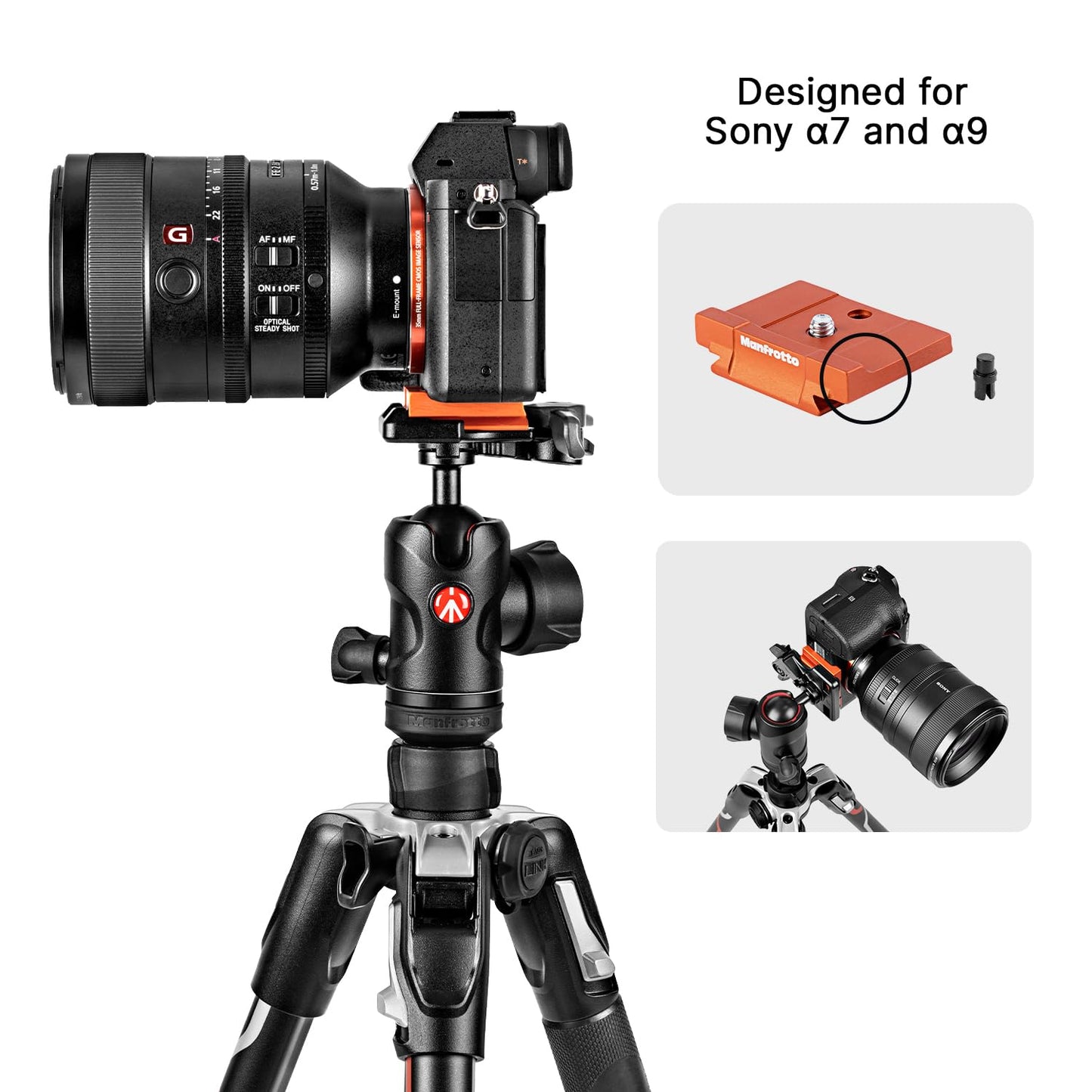 Manfrotto Befree Advanced Camera Tripod Kit Compatible with Sony Alpha7 and Alpha9 Cameras, Tripod Travel Kit with Ball Head and Lever Closure