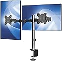 VIVO Dual Monitor Desk Mount, Holds 2 Computer Screens up to 30 inches and 22lbs Each, Heavy Duty Fully Adjustable Steel Stand with C-Clamp