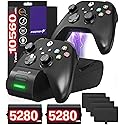 Fosmon Fast Charging for Xbox Controller Charger Station for Xbox Series X | S, Xbox One, Elite, Core w/ 2X 5280mWh Rechargeable Battery Packs, 4
