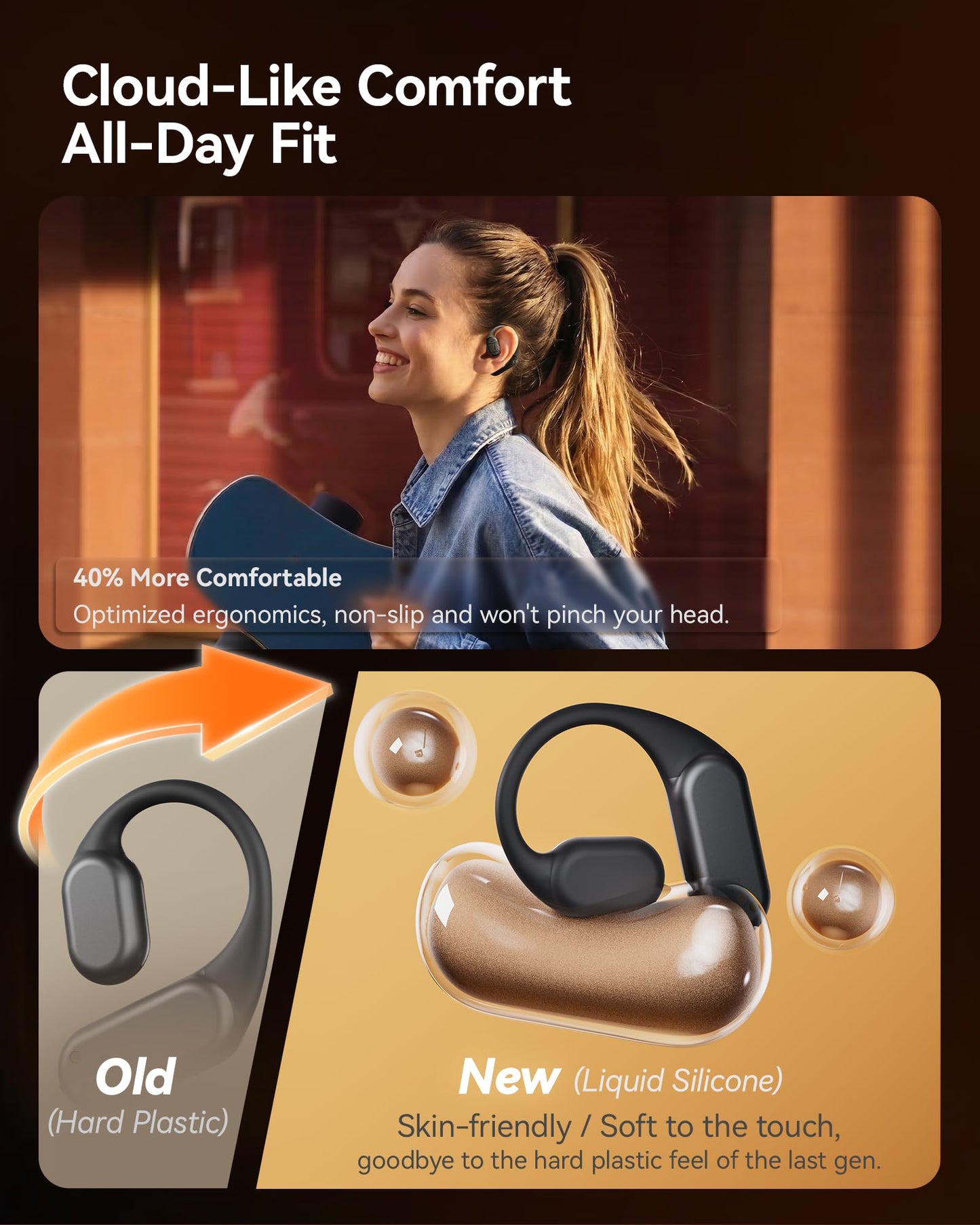 DEMICEA Gen 2 Open Ear Headphones - True Bone Conduction Wireless Earphones, Bluetooth 6.0, Tuned for Audio, Fit for Running, Yoga, Up to 60H Playtime