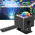 Disco Ball Light Party Lights, Sunset Lamp Dj Disco Light with 6 Working Modes 5 DIY Button Strobe Light Stage Lights Remote Control Disco Ball Lamps