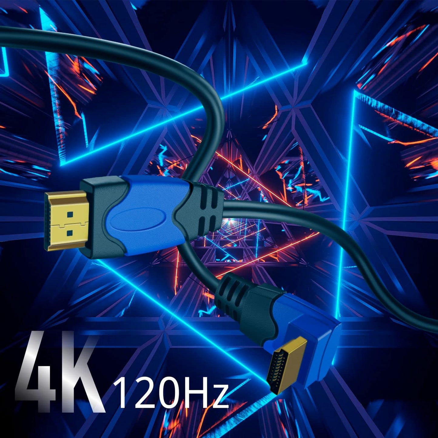 TNP 4K HDMI Cable Right Angle 90 Degree (15FT) - High Speed 18GBPs HDMI Wire Cord Support 4K 60Hz 2K 2160p 1440p 1080p 3D ARC/eARC Ethernet For Video