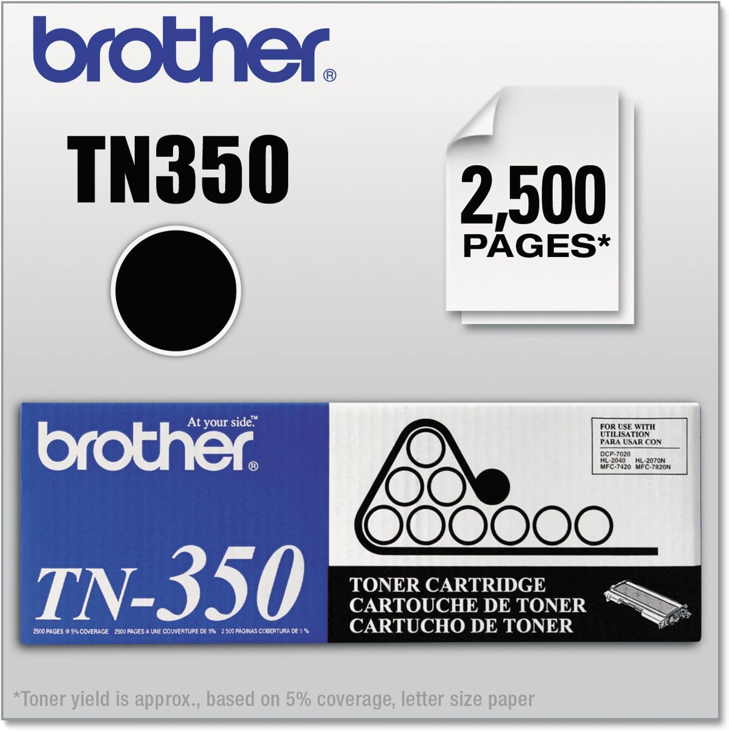 Brother TN350 OEM Toner - DCP 7020 FAX 2820 2920 HL 2040 2070N MFC 7220 7225N 7420 7820N Toner (2500 Yield) OEM