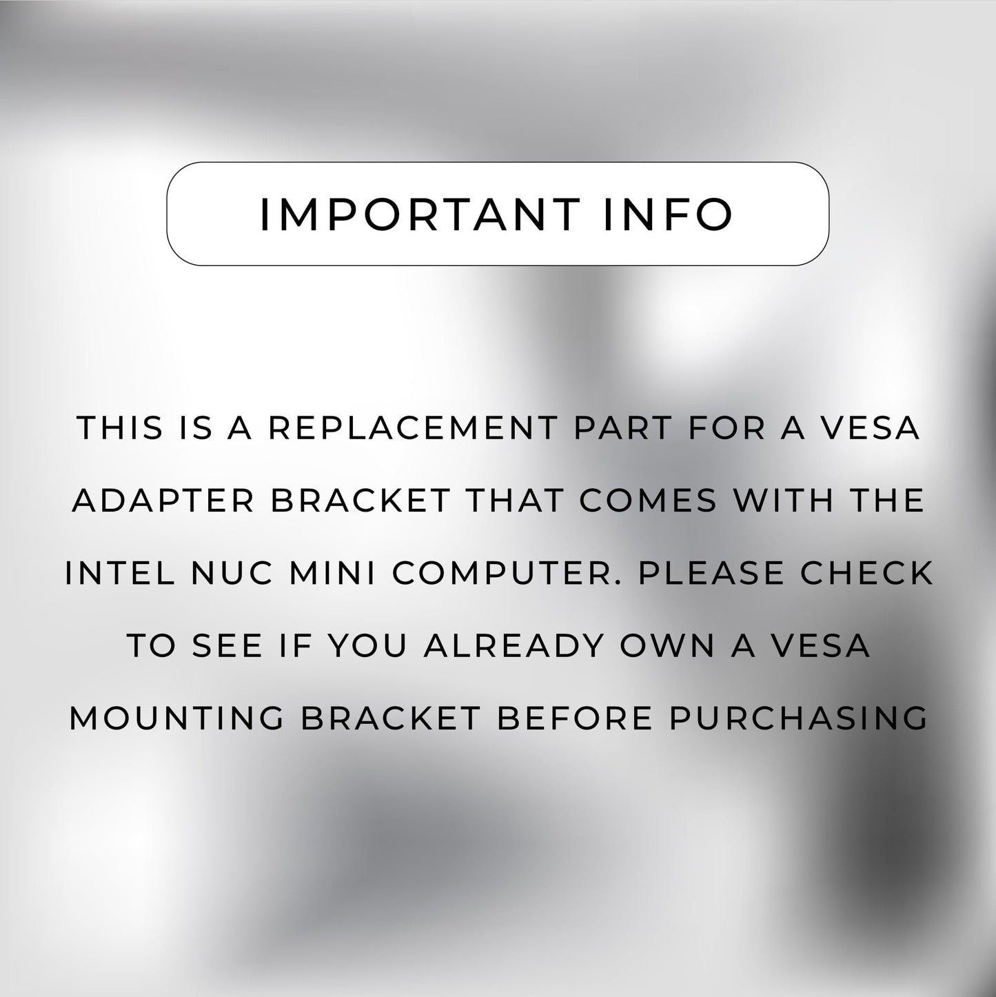 HumanCentric Mounting Bracket Compatible with Intel NUC, VESA Monitor Arm Plate for NUC Mini PC Computer, 75x75mm and 100x100mm Patterns, Does not fit