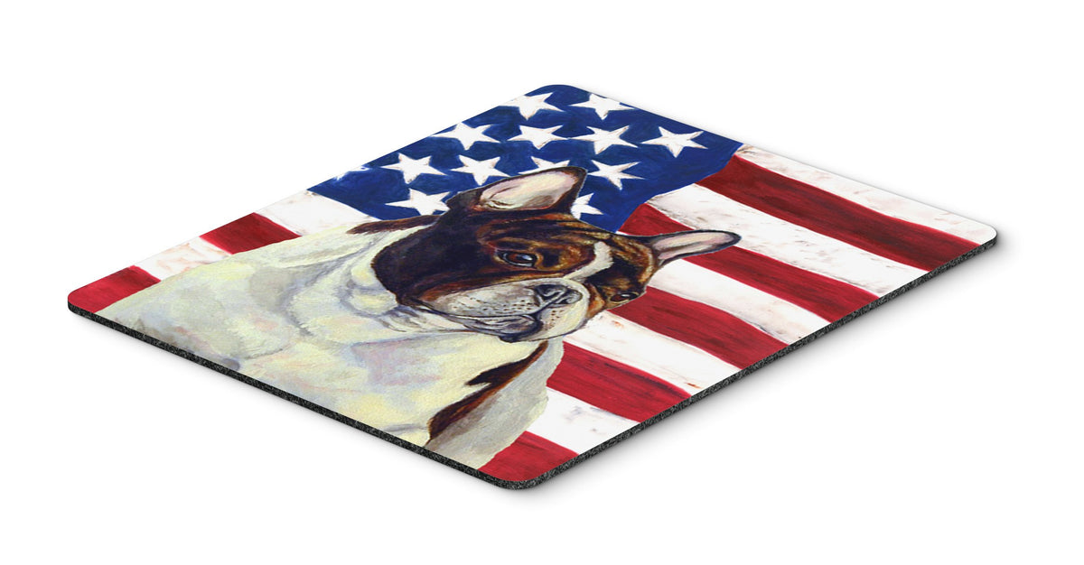 Caroline's Treasures LH9006MP USA American Flag with French Bulldog Mouse Pad, Hot Pad or Trivet for Home Office Gaming Working Computers Laptop Mouse