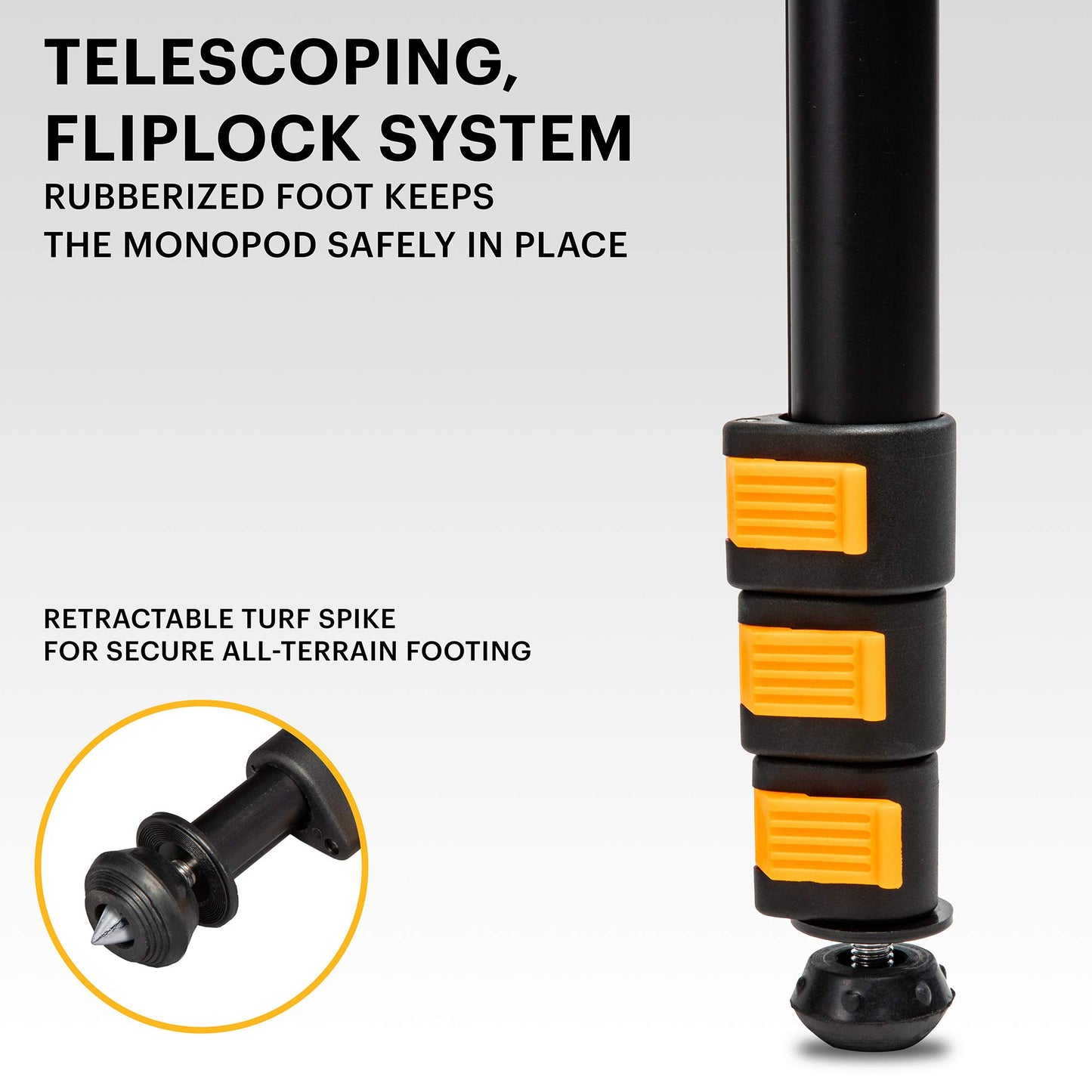 KODAK PhotoGear 72” Portable Monopod | 21”-72” Lightweight Aluminum Monopod | 4-Section Flip Lock Adjustment, Smartphone Adapter, Rubber Foot