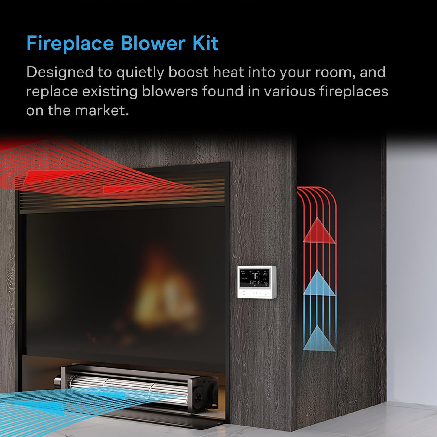 AC Infinity AIRBLAZE T10, Universal Fireplace Blower Fan Kit 10 ".