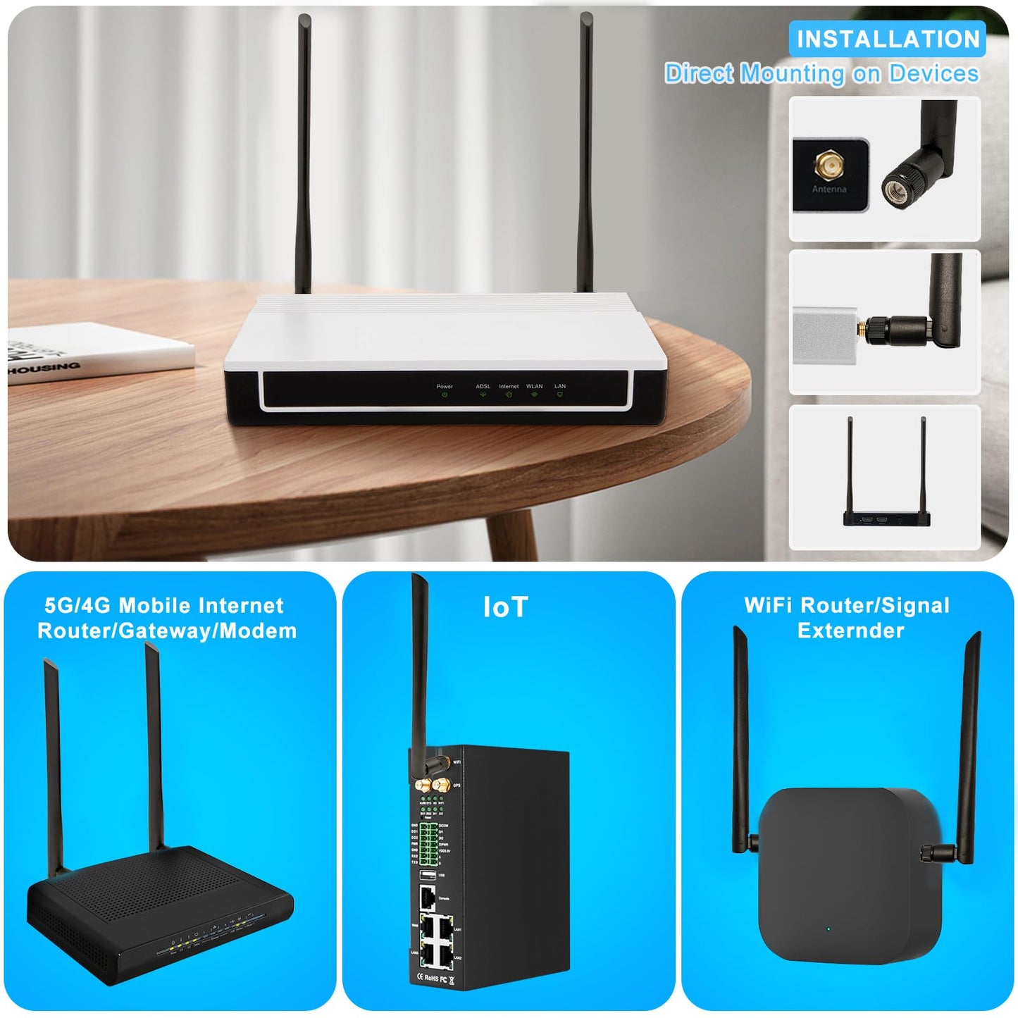 RF Outlet 5G/4G/3G/GSM WiFi LongFi LoRA 5G Antenna Helium Antenna Helium Hotspots Aerial