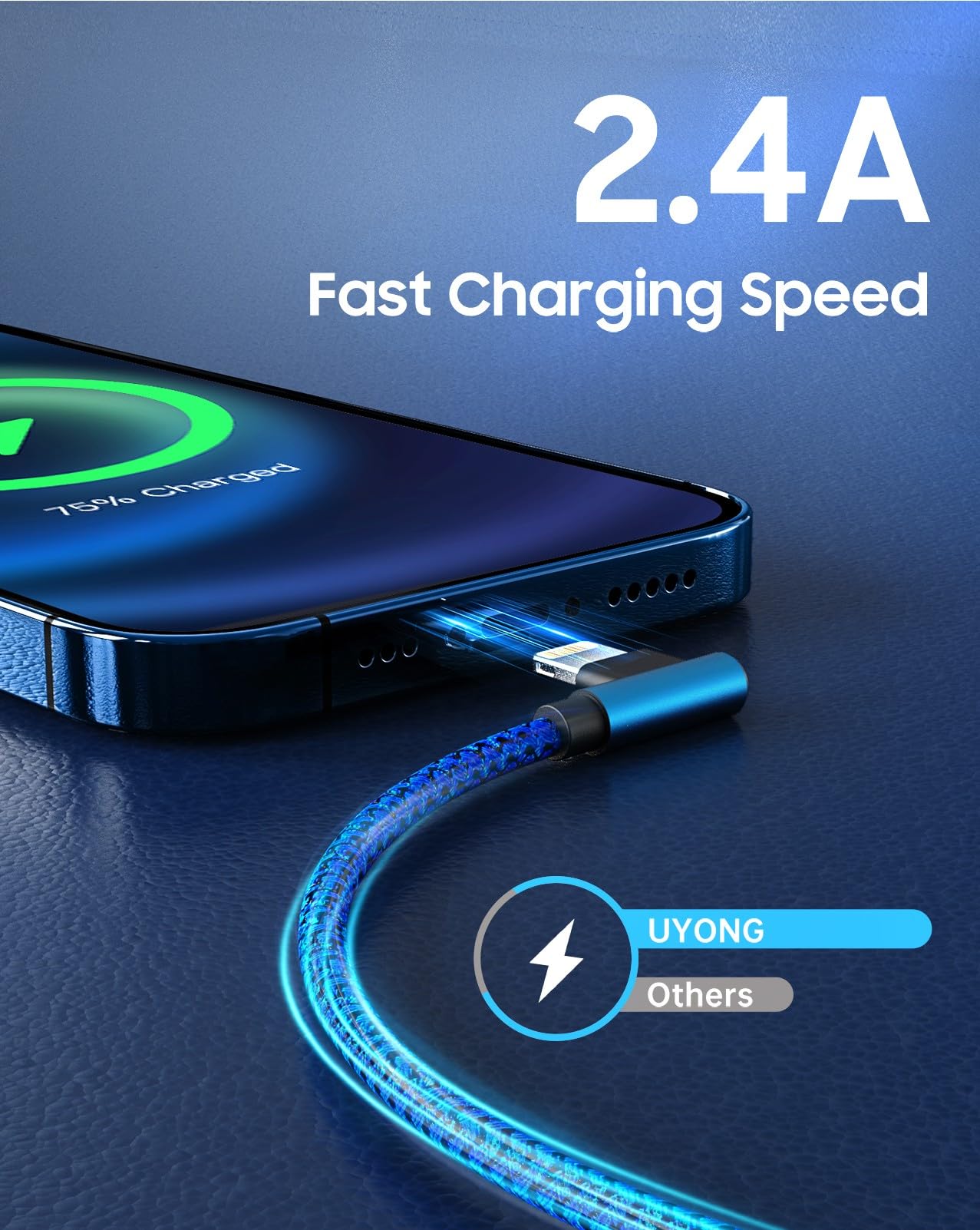 90 Degree iPhone Charger 6 FT 2 Pack Apple MFi Certified Lightning Cable Long Nylon Right Angle Fast iPhone Charging Cord Compatible with iPhone…