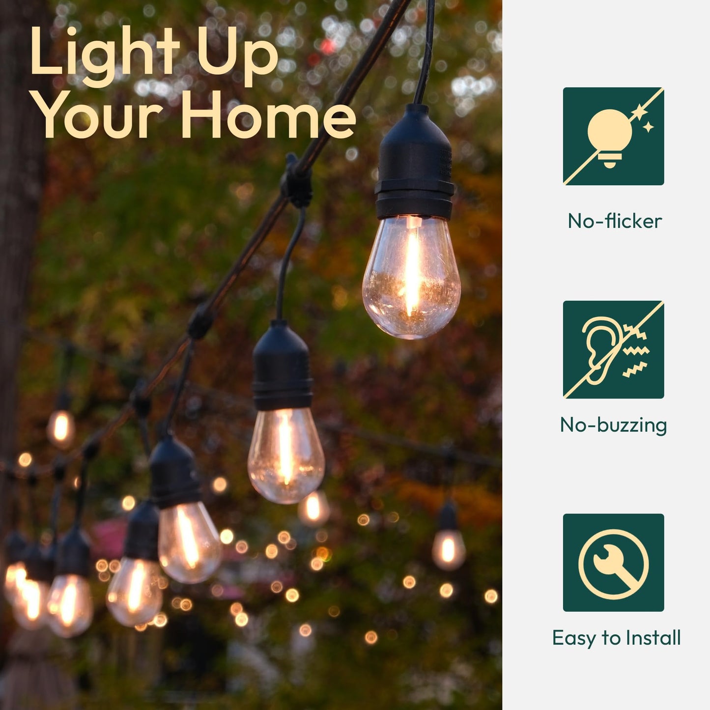 ALAMPEVER 24-Pack Outdoor Light Bulbs, S14 Shatterproof Replacement Bulbs for Outdoor String Lights, 1W Patio String Light Bulbs for Christmas