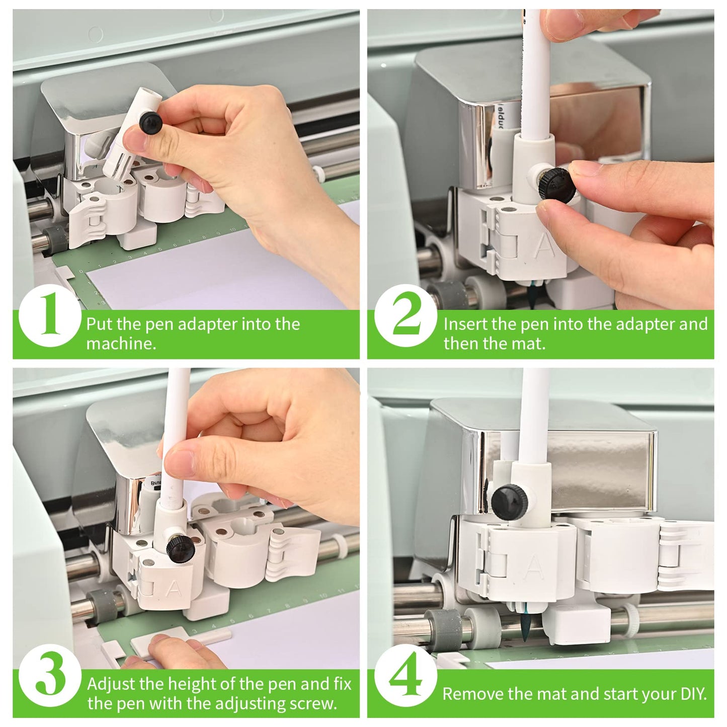 Hadwoer Pen Adapter Set compatible with Cricut Explore Air 2/ Air 3/ Maker/Maker 3, 4PCS Pen Holders Set Compatible with All Pens Less Than 0.48 inch